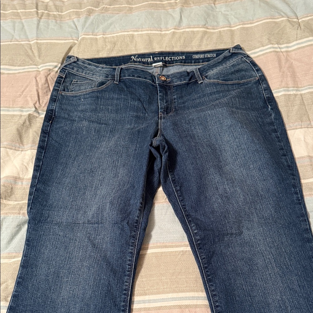 Natural Reflections Women's Dark Blue Straight Leg Jeans